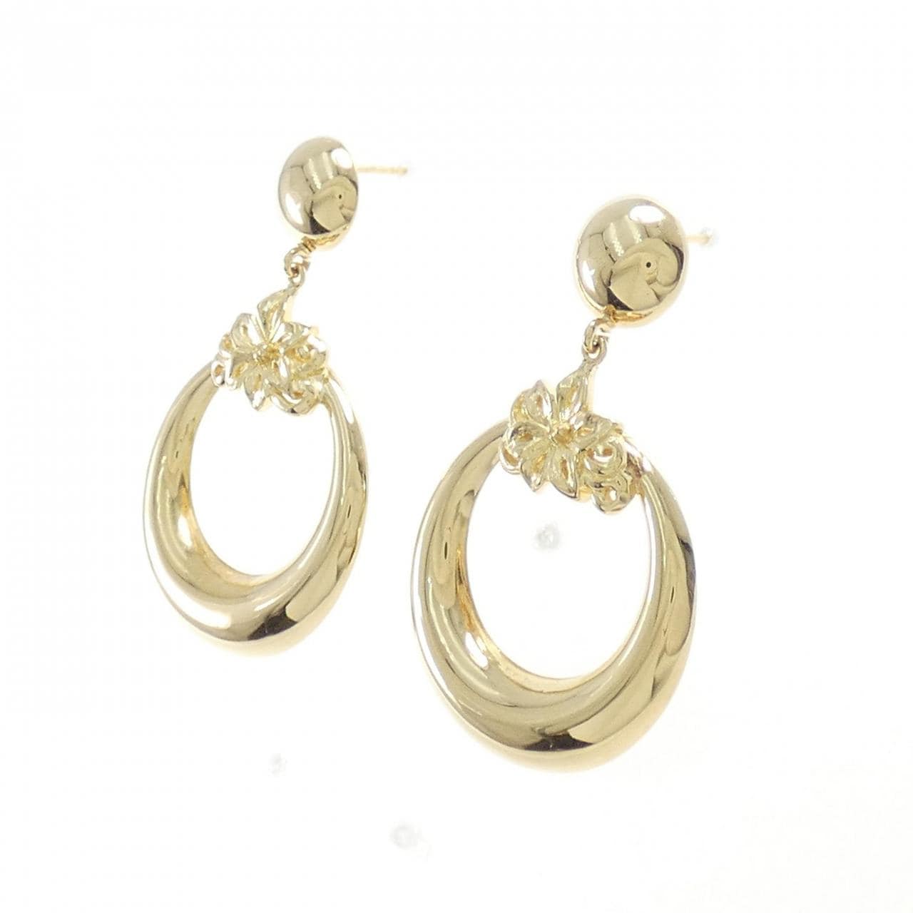 K18YG flower earrings