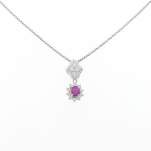 PT900/PT850 スタールビー ネックレス 0.574CT