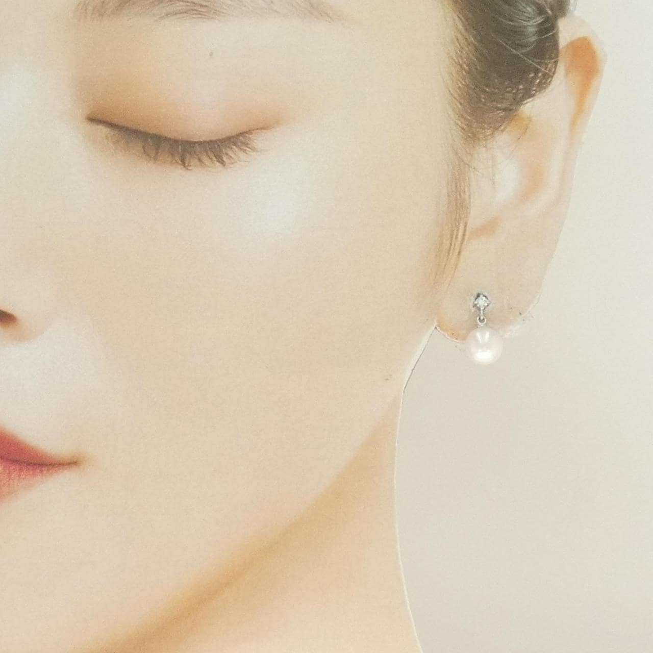 K18WG アコヤパール ピアス 7.2mm