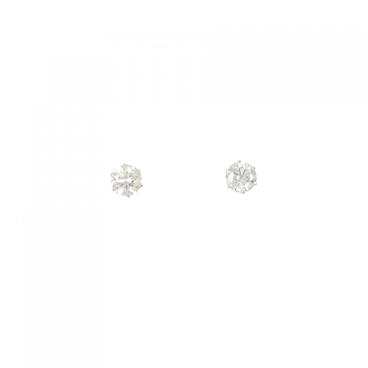 PT900 ソリティア ダイヤモンド ピアス 0.50CT