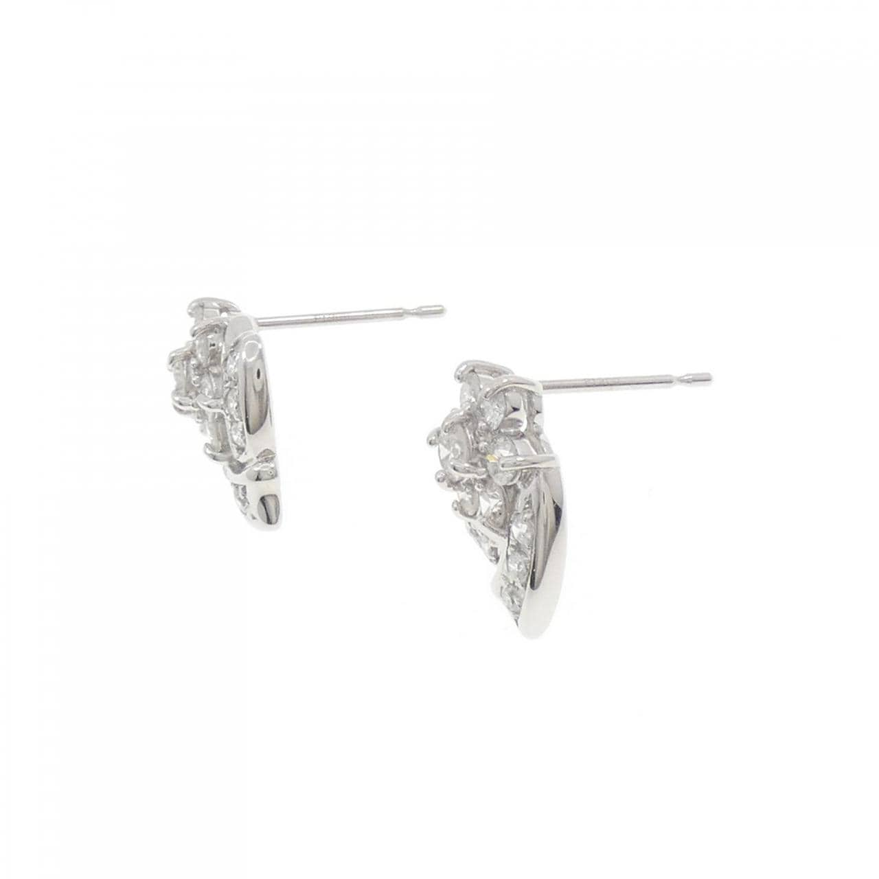 PT フラワー ダイヤモンド ピアス 1.00CT