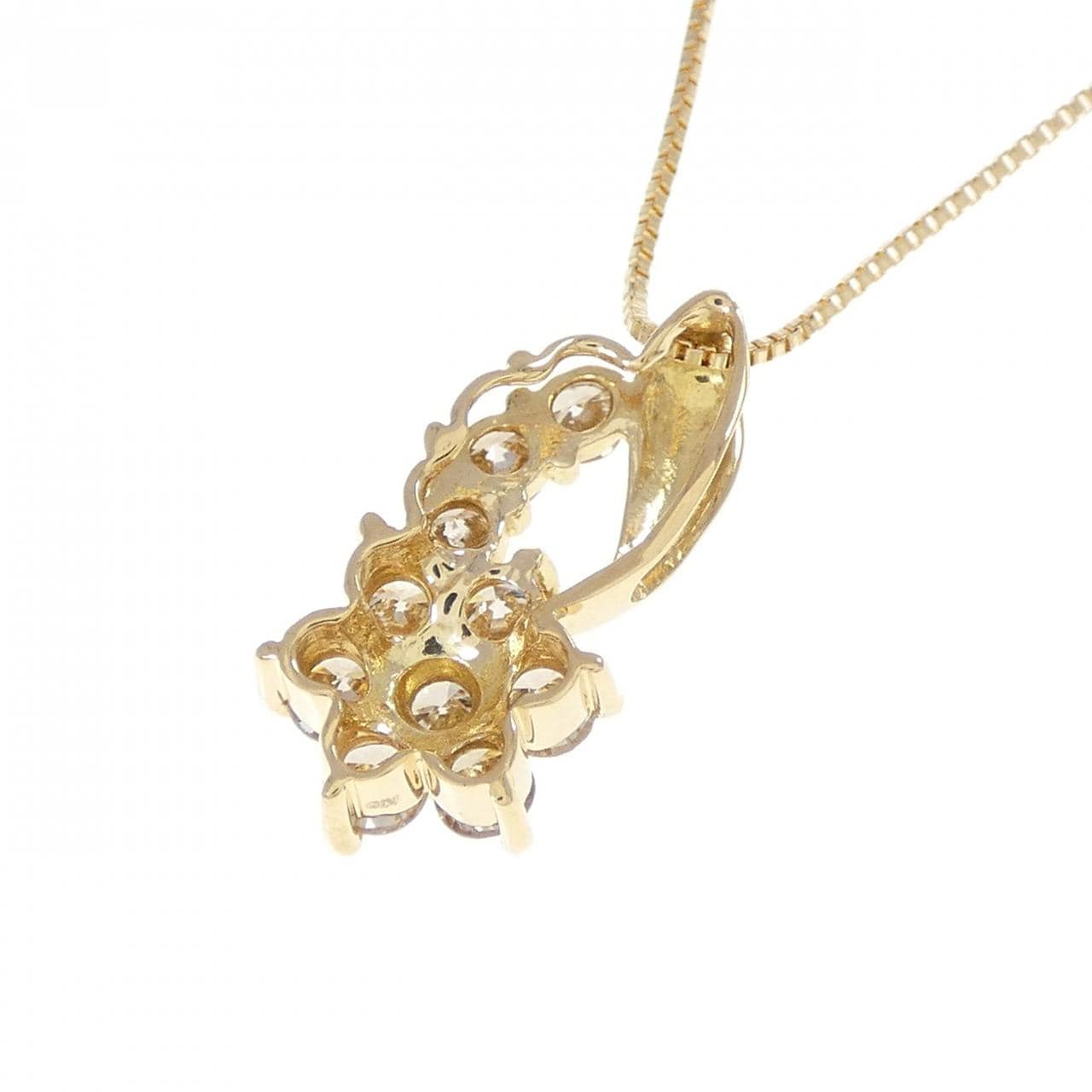 K18YG flower Diamond necklace 0.50CT