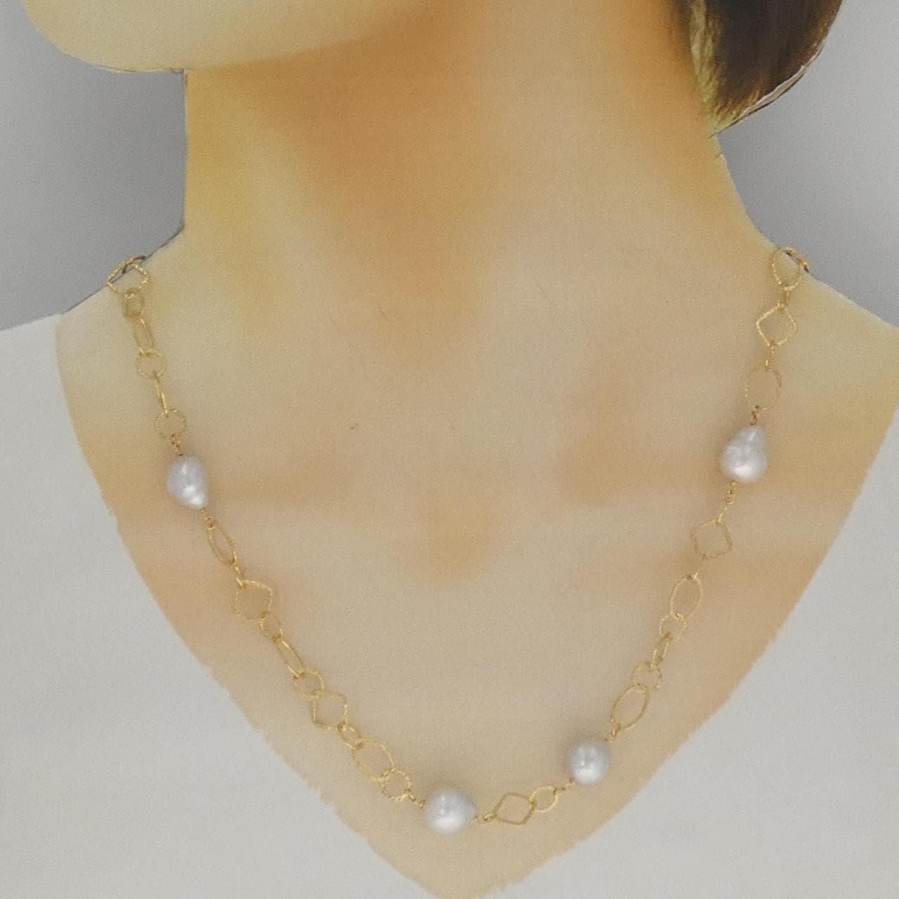 K18YG 白蝶パール ネックレス