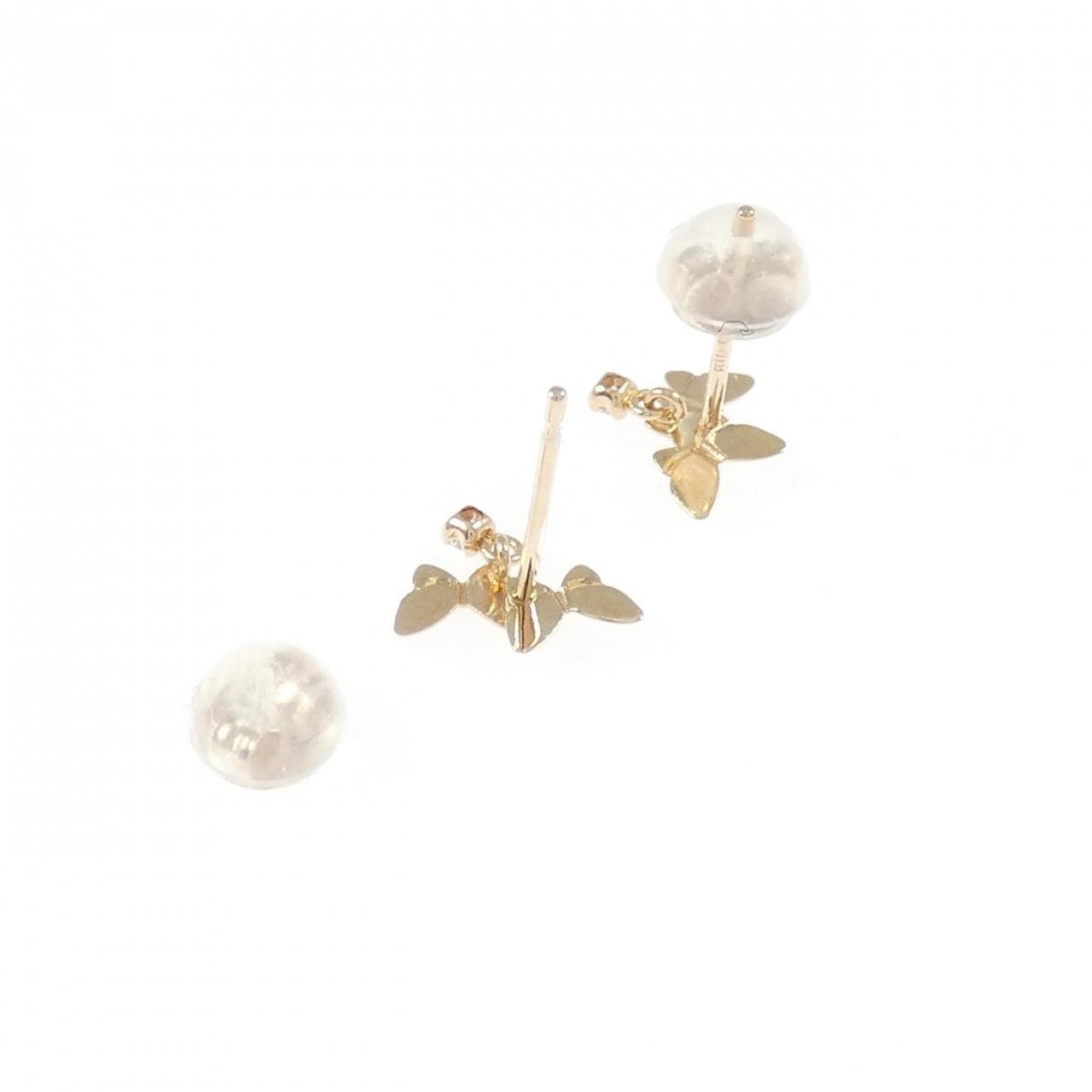 K18PG バタフライ ダイヤモンド ピアス 0.02CT