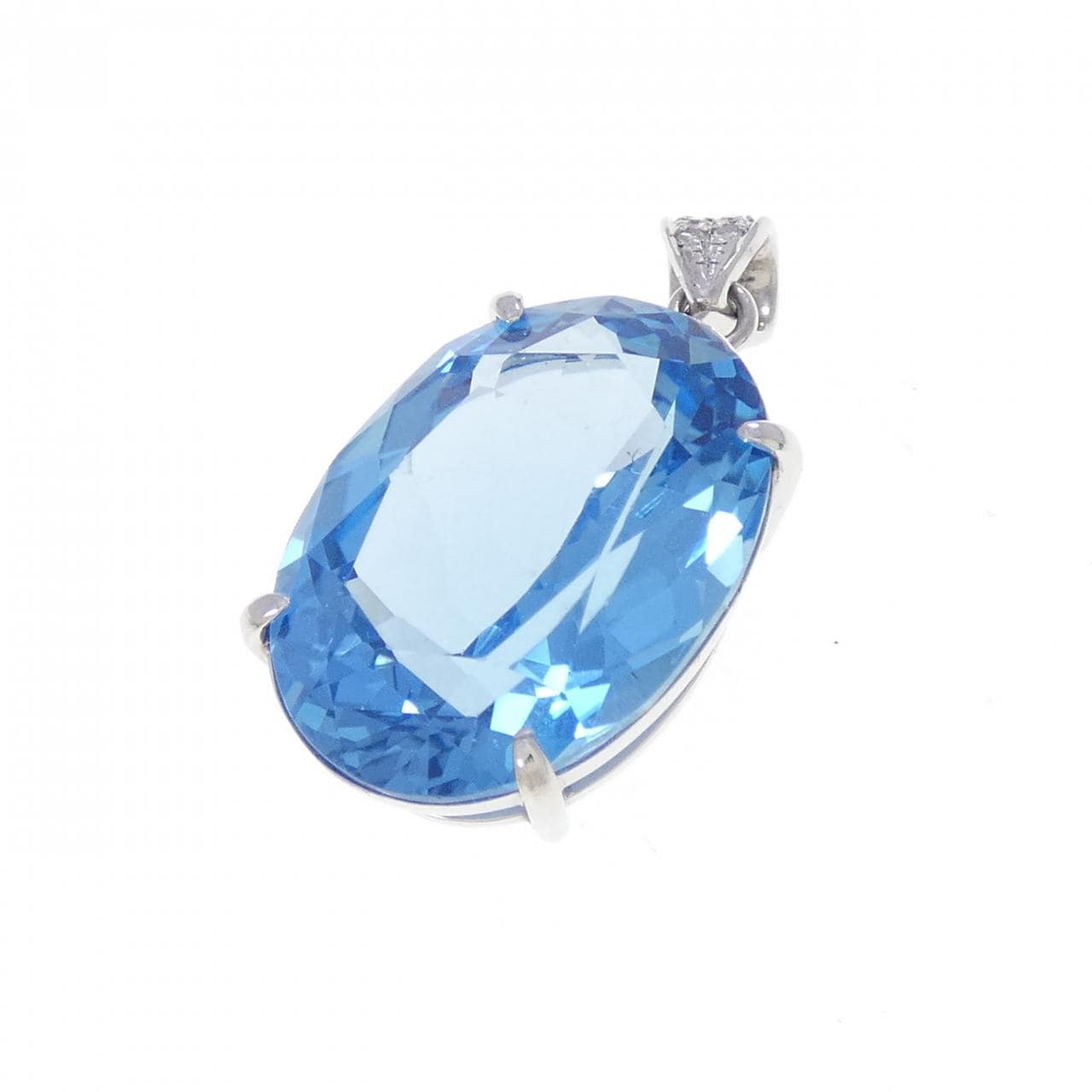 K18WG ブルートパーズ ペンダント