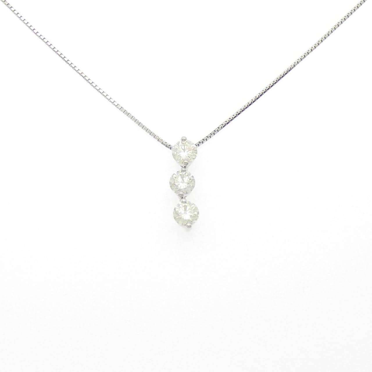 PT900/PT850 スリーストーン ダイヤモンド ネックレス 2.10CT