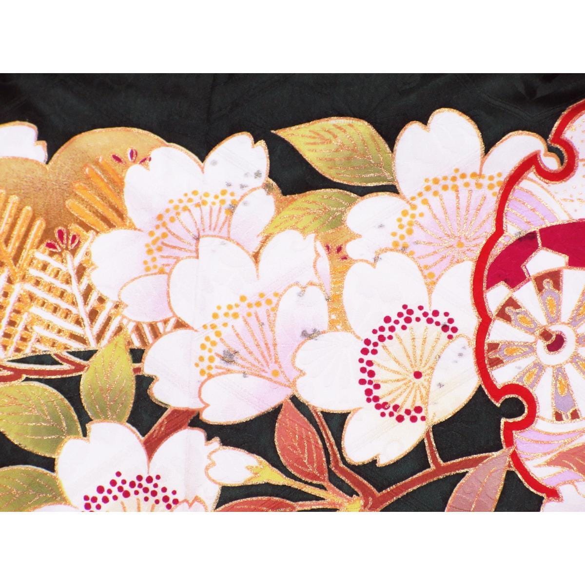 振袖　友禅金彩加工　刺繍入りボカシ染