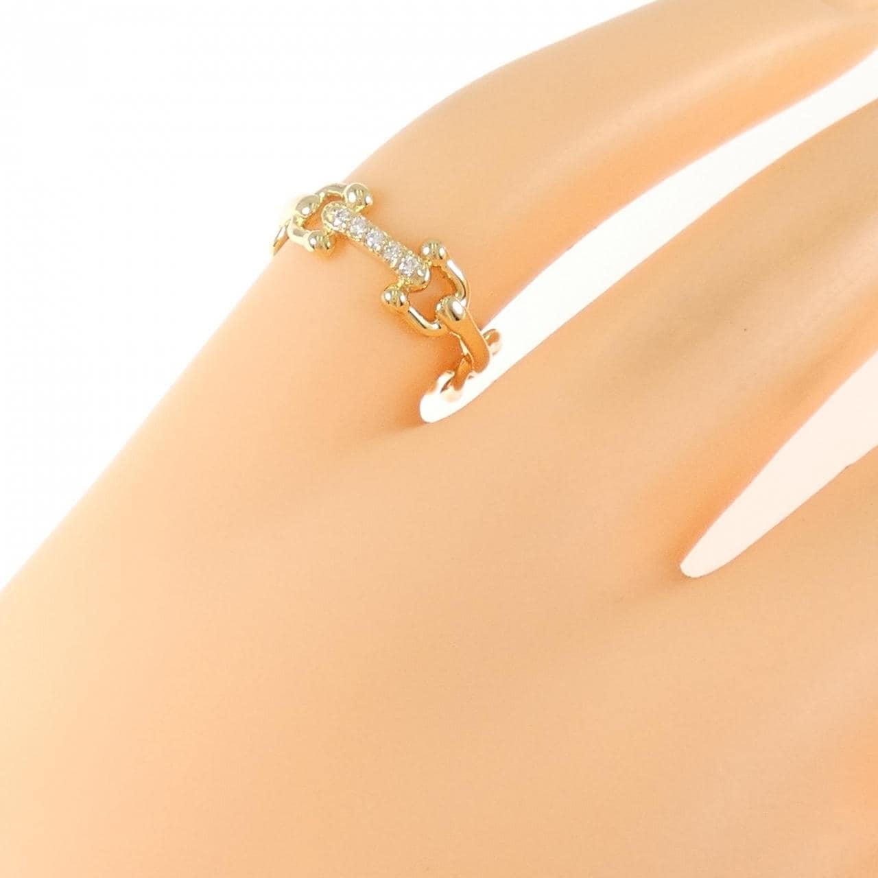 K18YG ダイヤモンド ピンキーリング 0.03CT