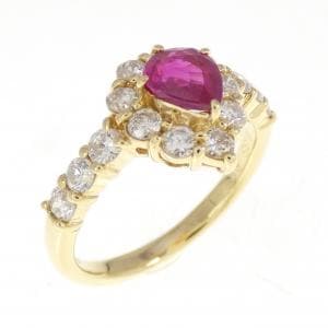 K18YG ルビー リング 0.63CT