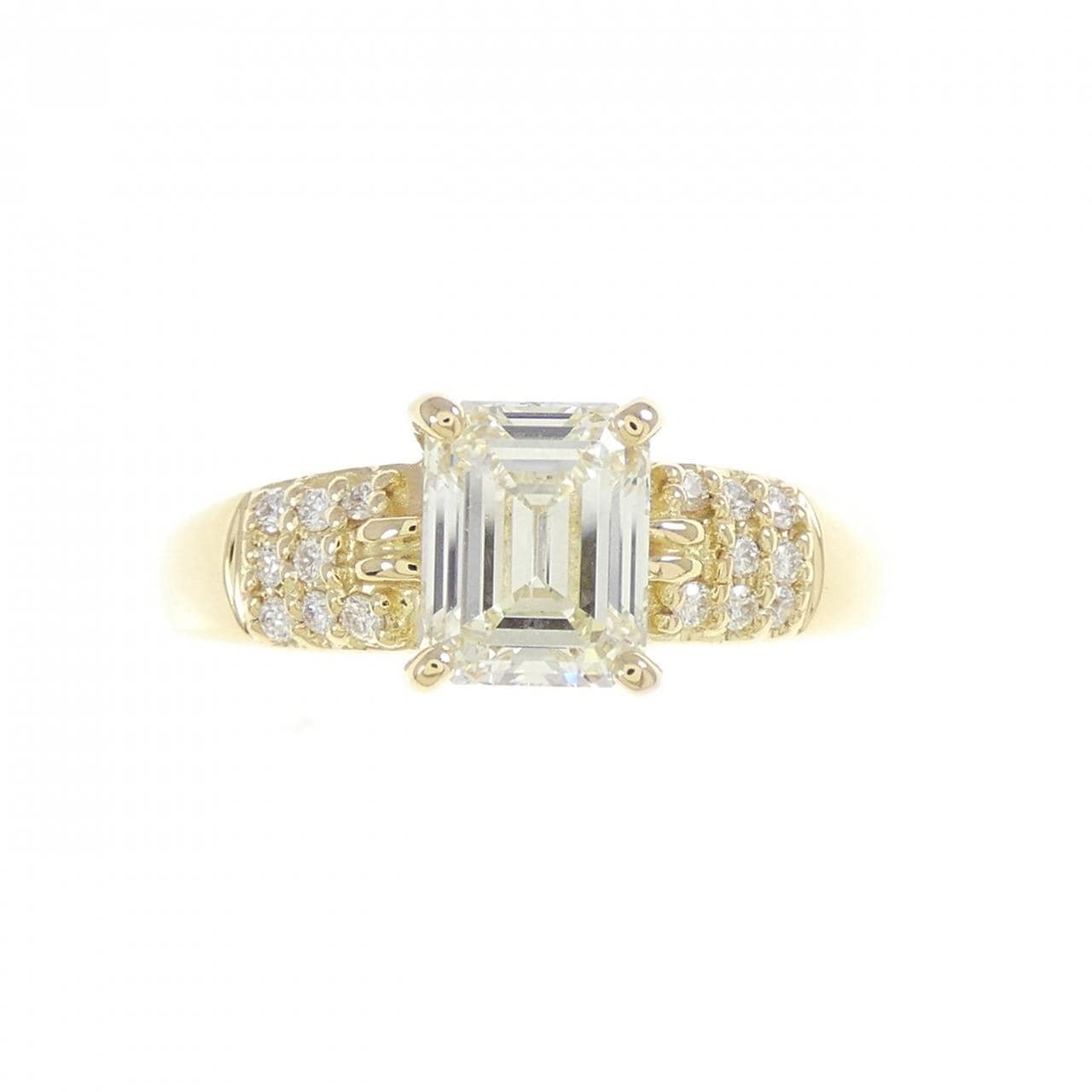 【リメイク】K18YG ダイヤモンド リング 1.03CT K VS2 エメラルドカット