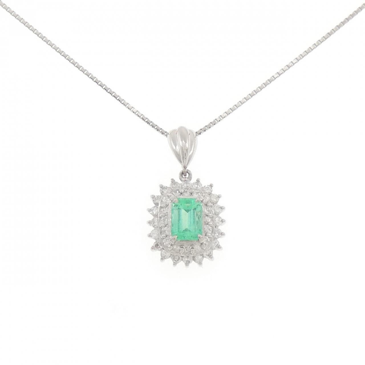 PT900/PT850 エメラルド ネックレス 0.68CT