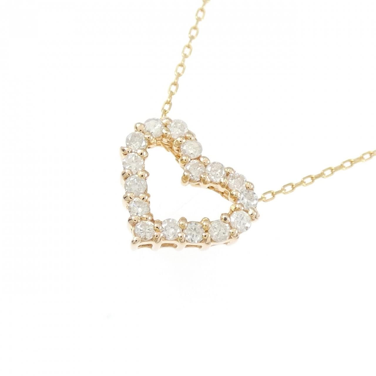 K18PG ハート ダイヤモンド ネックレス 0.20CT