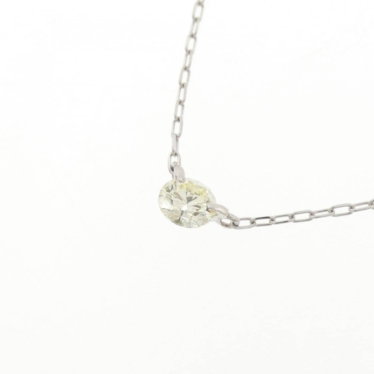 PT900/PT850 ソリティア ダイヤモンド ネックレス 0.19CT