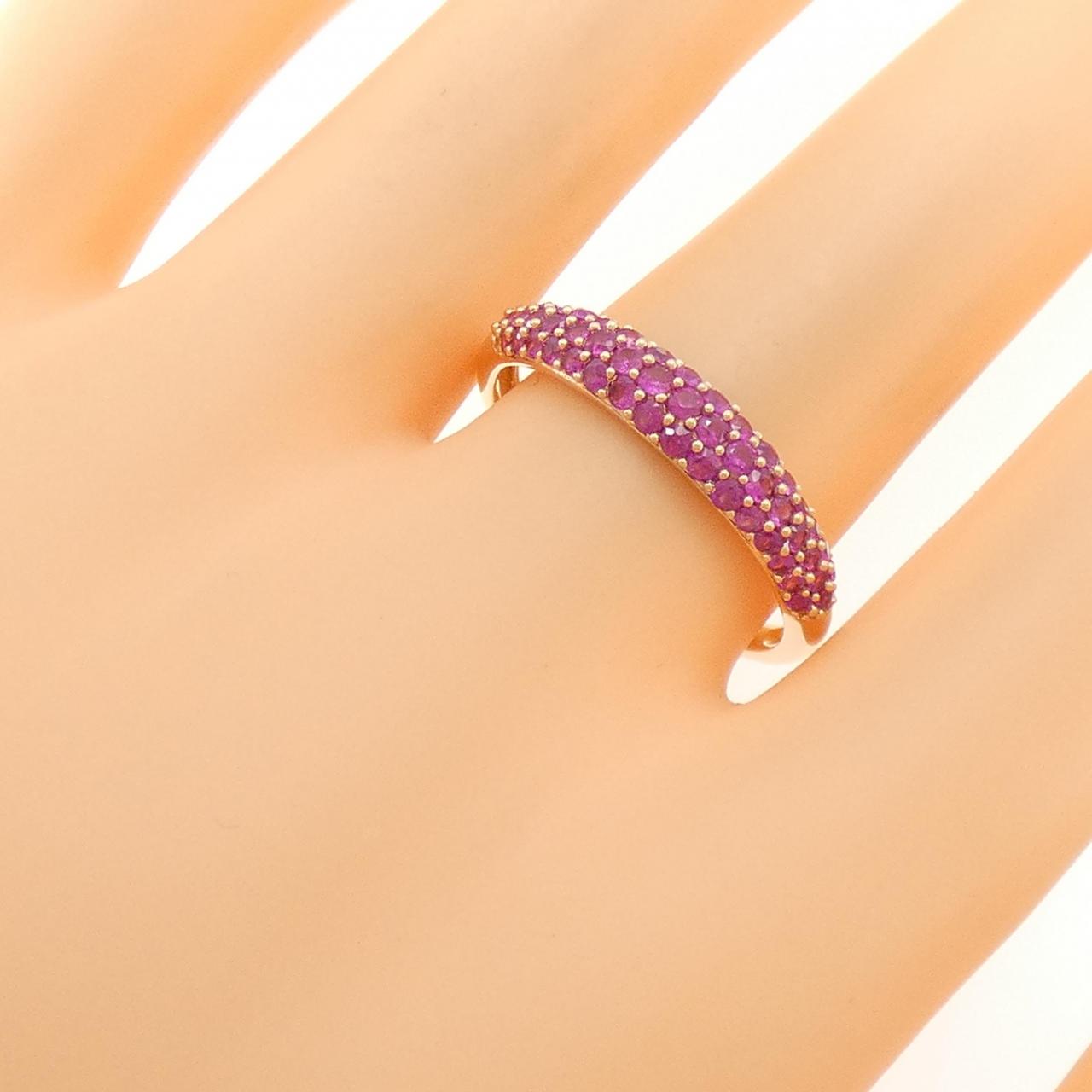 K18PG ルビー リング 0.75CT