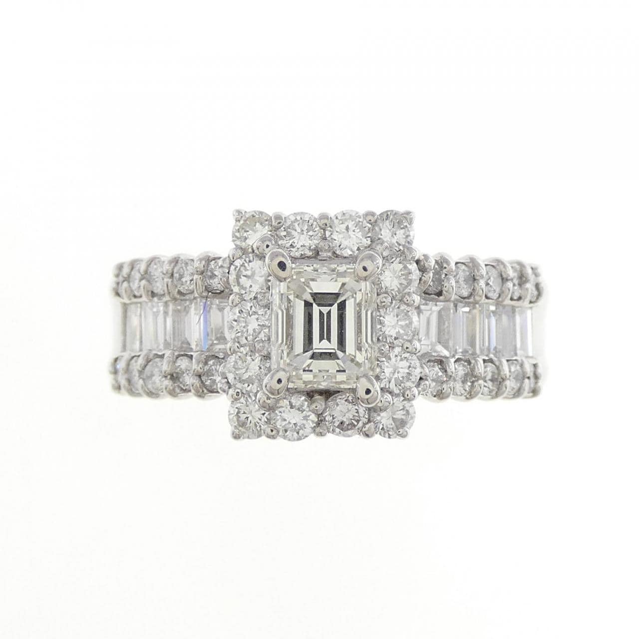 PT Diamond Ring 0.550CT K VVS2 Emerald Cut