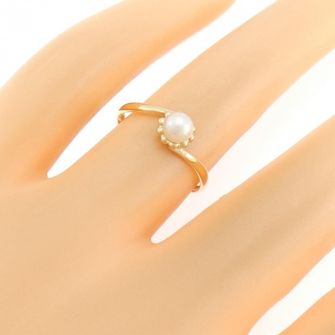 K18YG アコヤパール リング 4.3mm