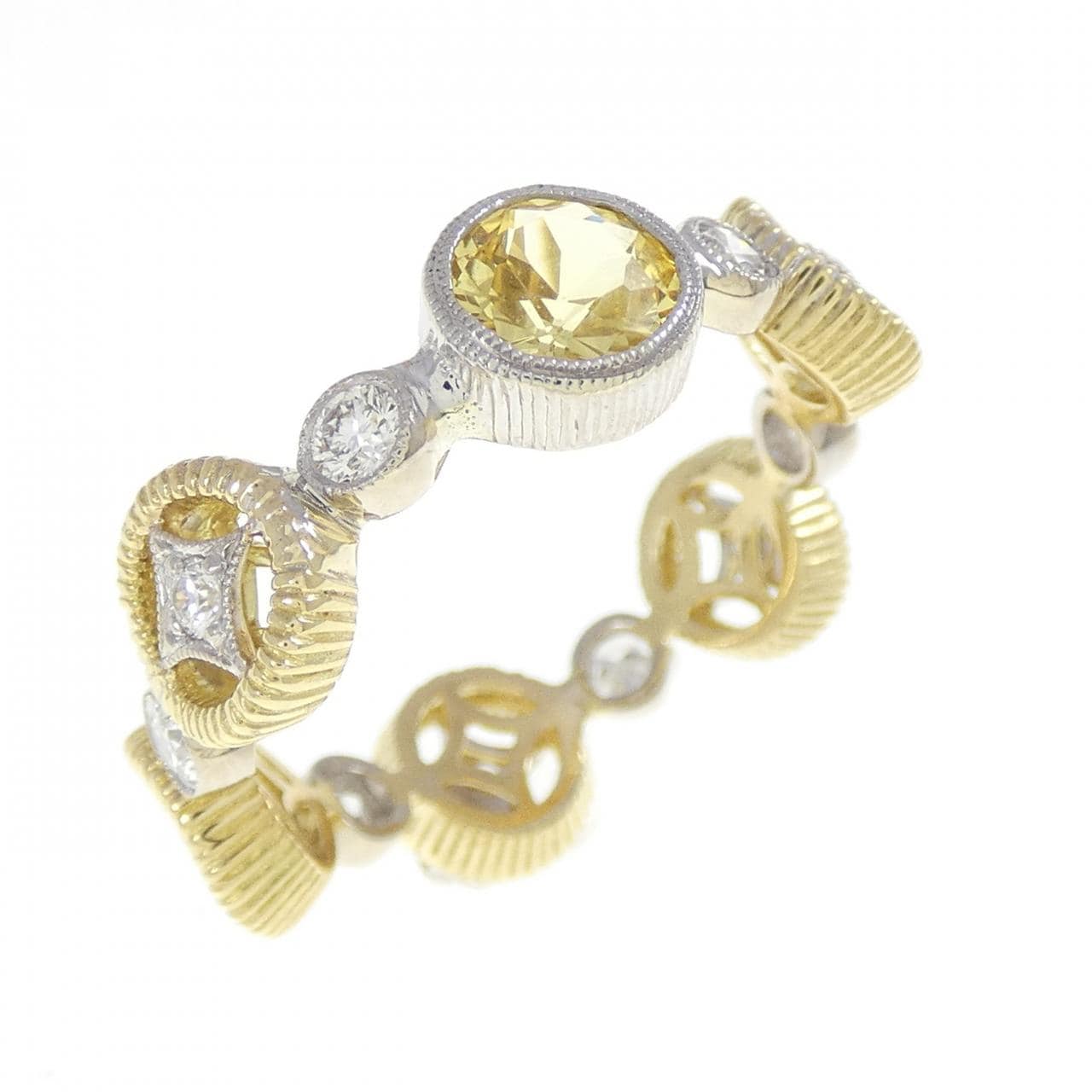 750YG/750WG サファイヤ リング 0.77CT