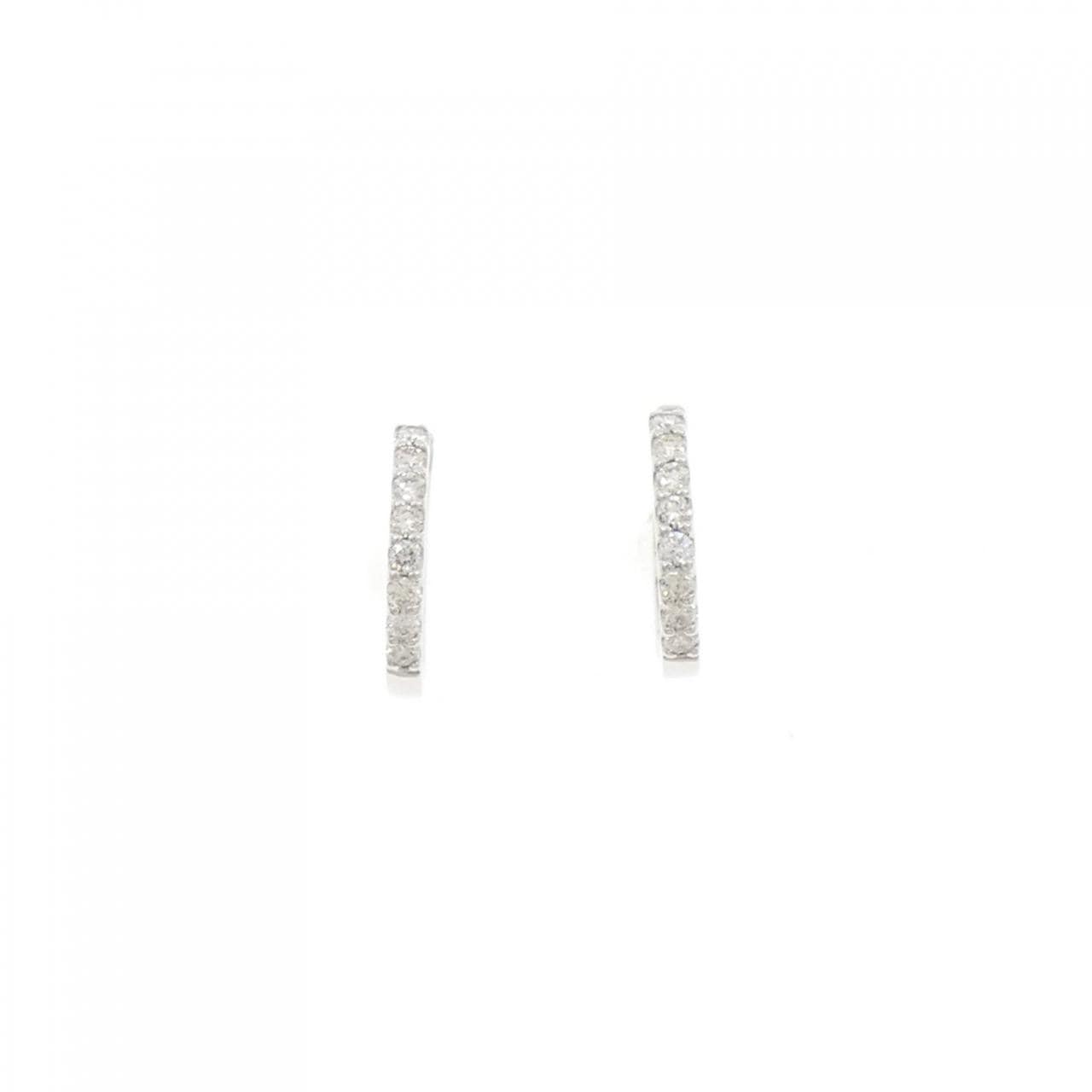 【新品】PT900 フープ ダイヤモンド ピアス 0.20CT