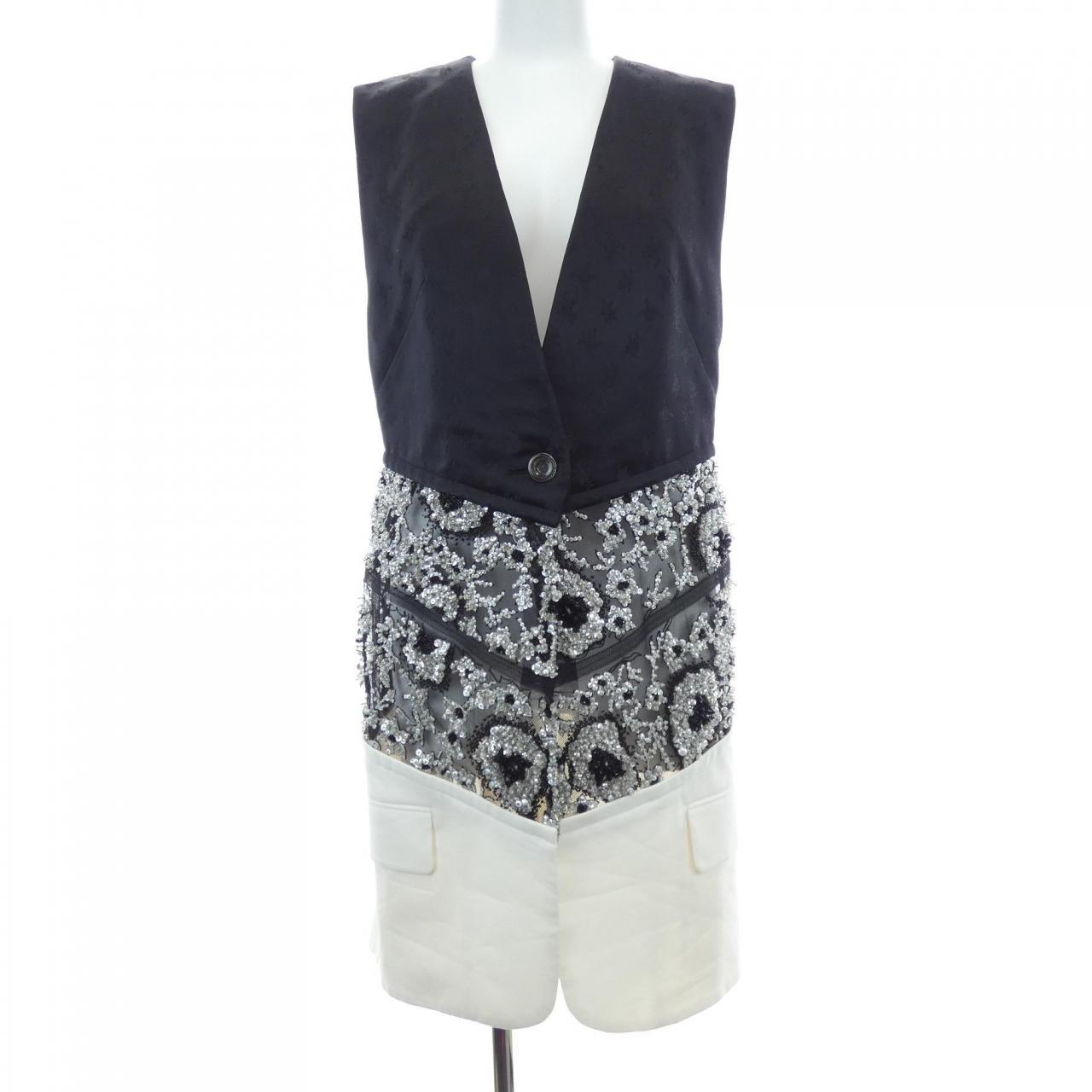 ルイヴィトン LOUIS VUITTON ミックスマテリアルフローラルスリーブ FMVB88N76 ロングベスト