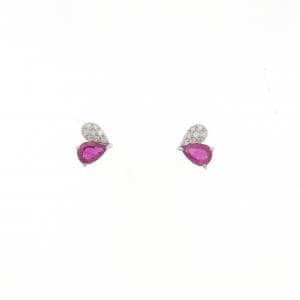 【新品】PT900 ルビー ピアス 0.48CT