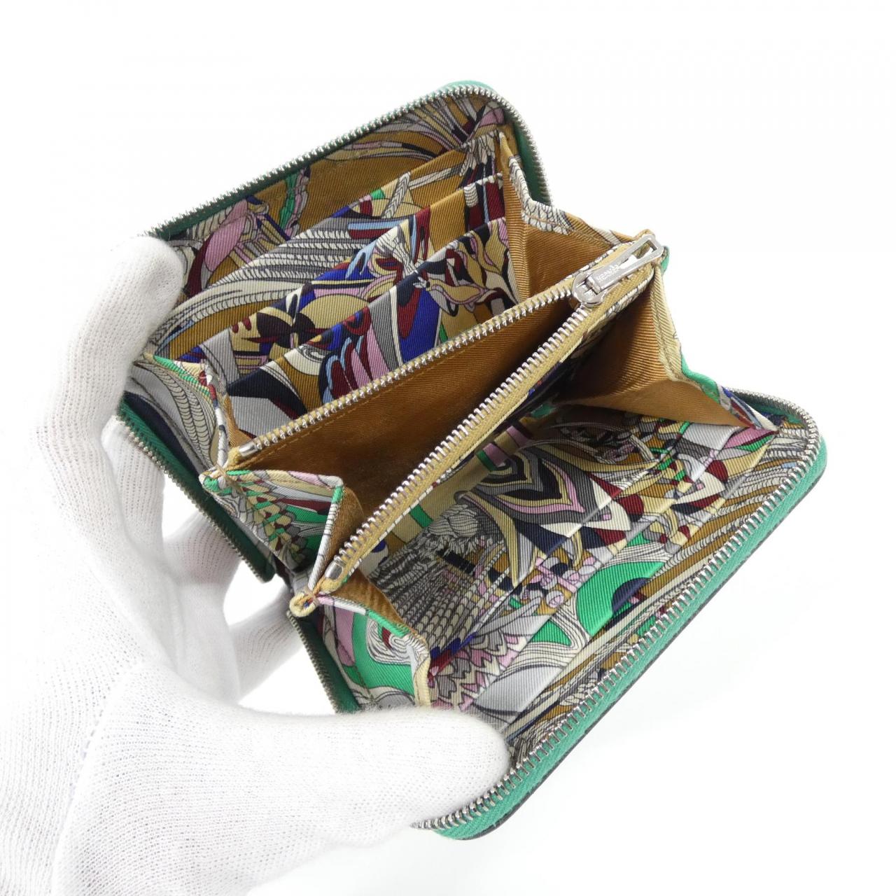 エルメス FANTAISIE BOTANIQUE シルク イン コンパクト 080204CK 財布