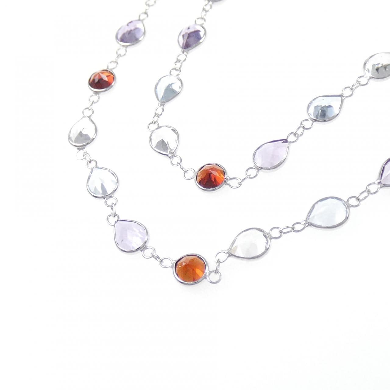 K18WG カラーストーン ネックレス