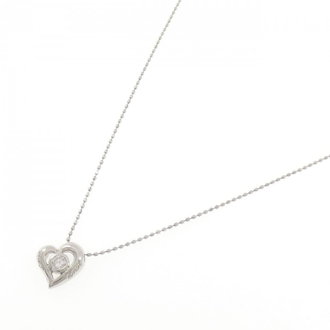 PT900/PT850 ハート ダイヤモンド ネックレス 0.10CT