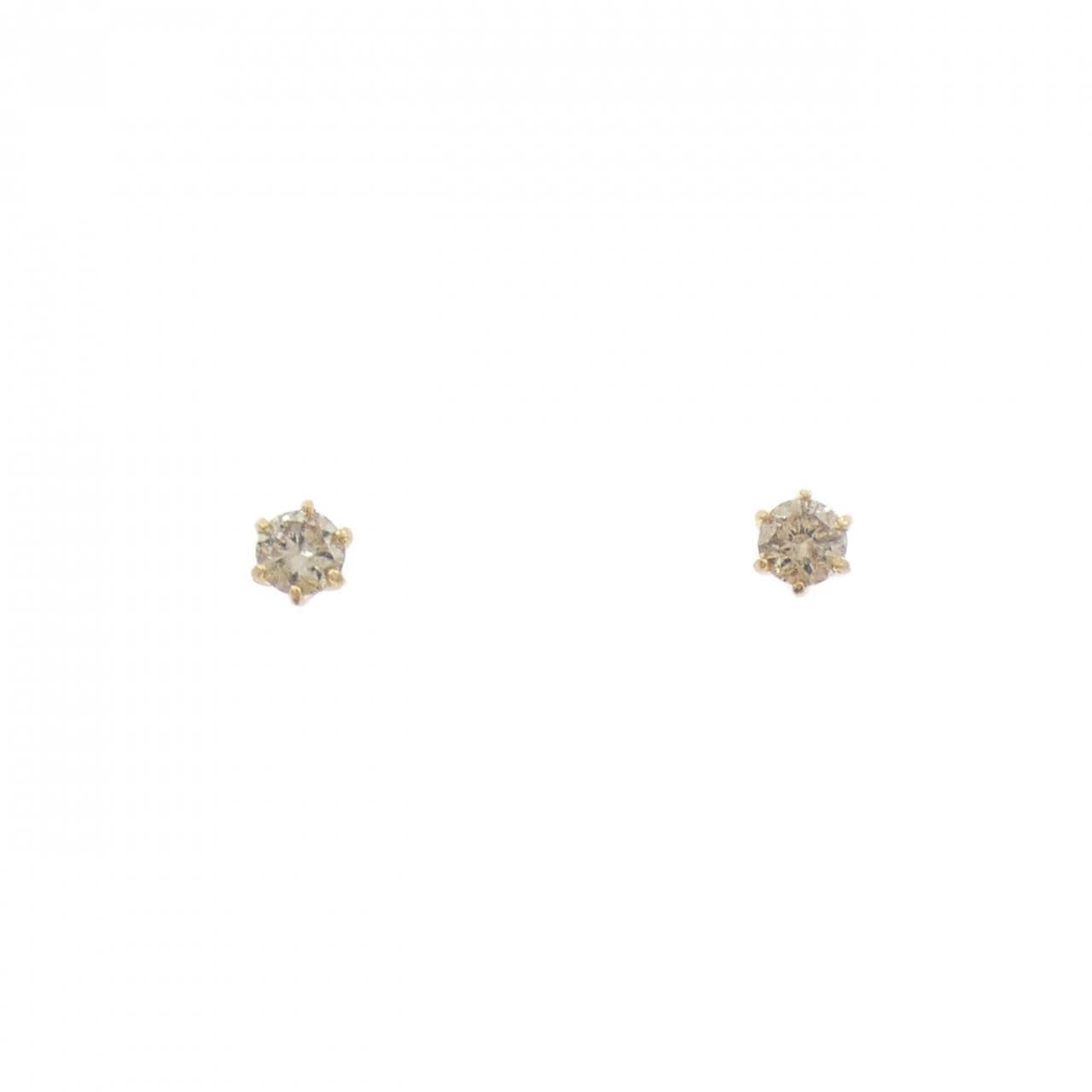 K18YG ソリティア ダイヤモンド ピアス 0.10CT