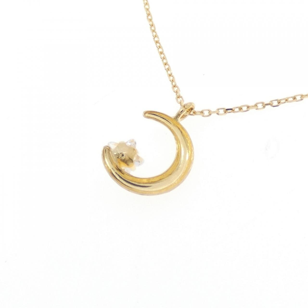 K18YG ムーン キュービック ネックレス