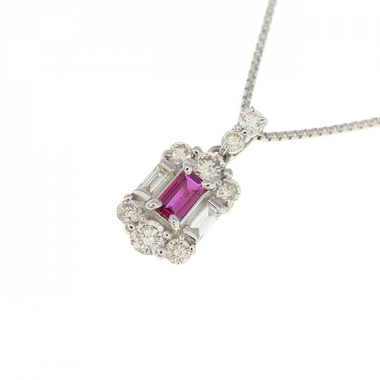 【新品】PT ルビー ネックレス 0.06CT