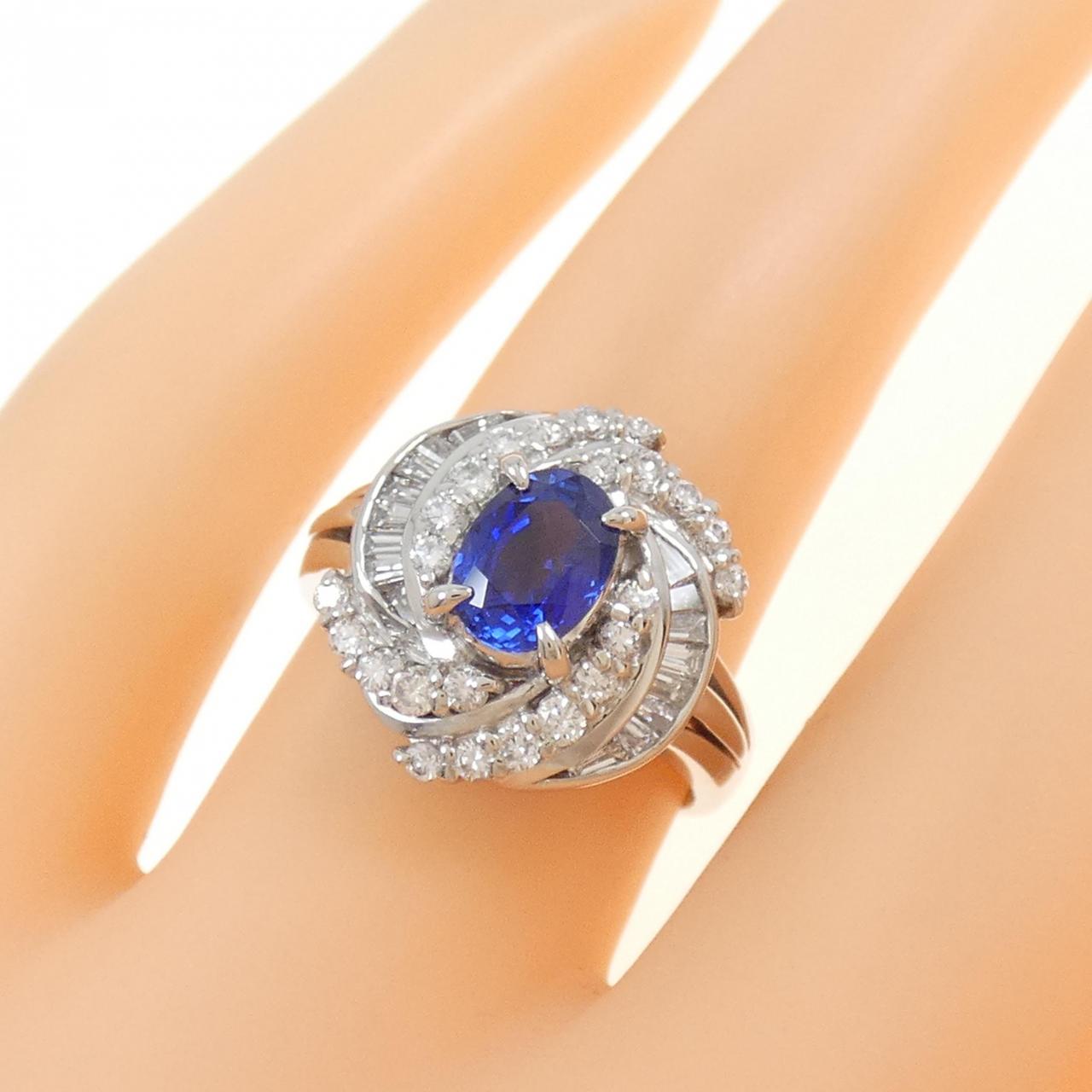 PT900蓝宝石戒指0.95CT