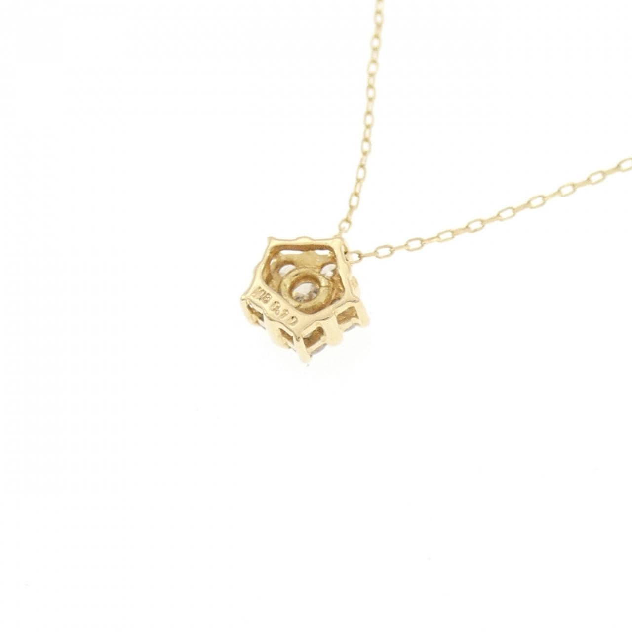 K18YG フラワー ダイヤモンド ネックレス 0.10CT