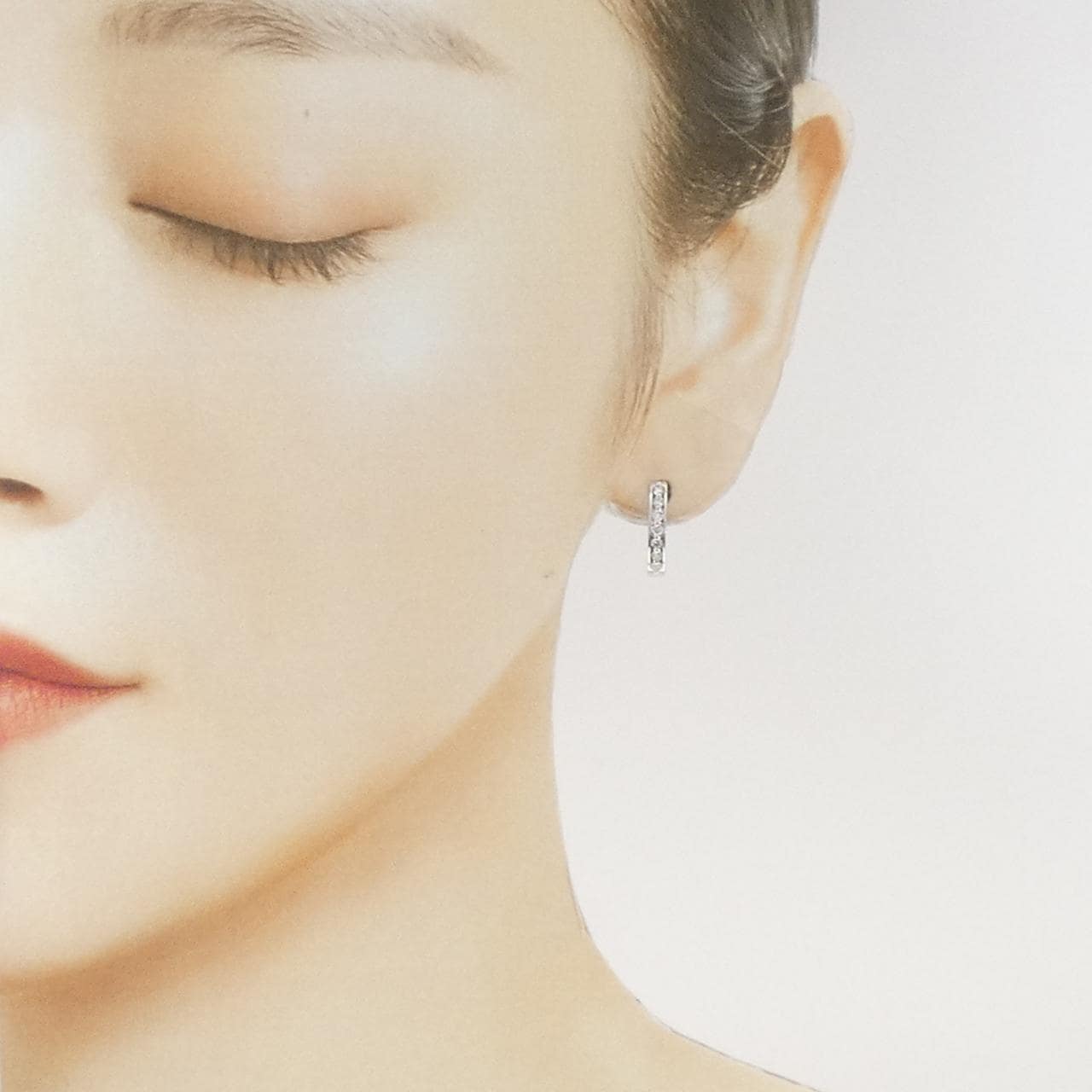 K18WG ダイヤモンド ピアス 0.15CT 片耳