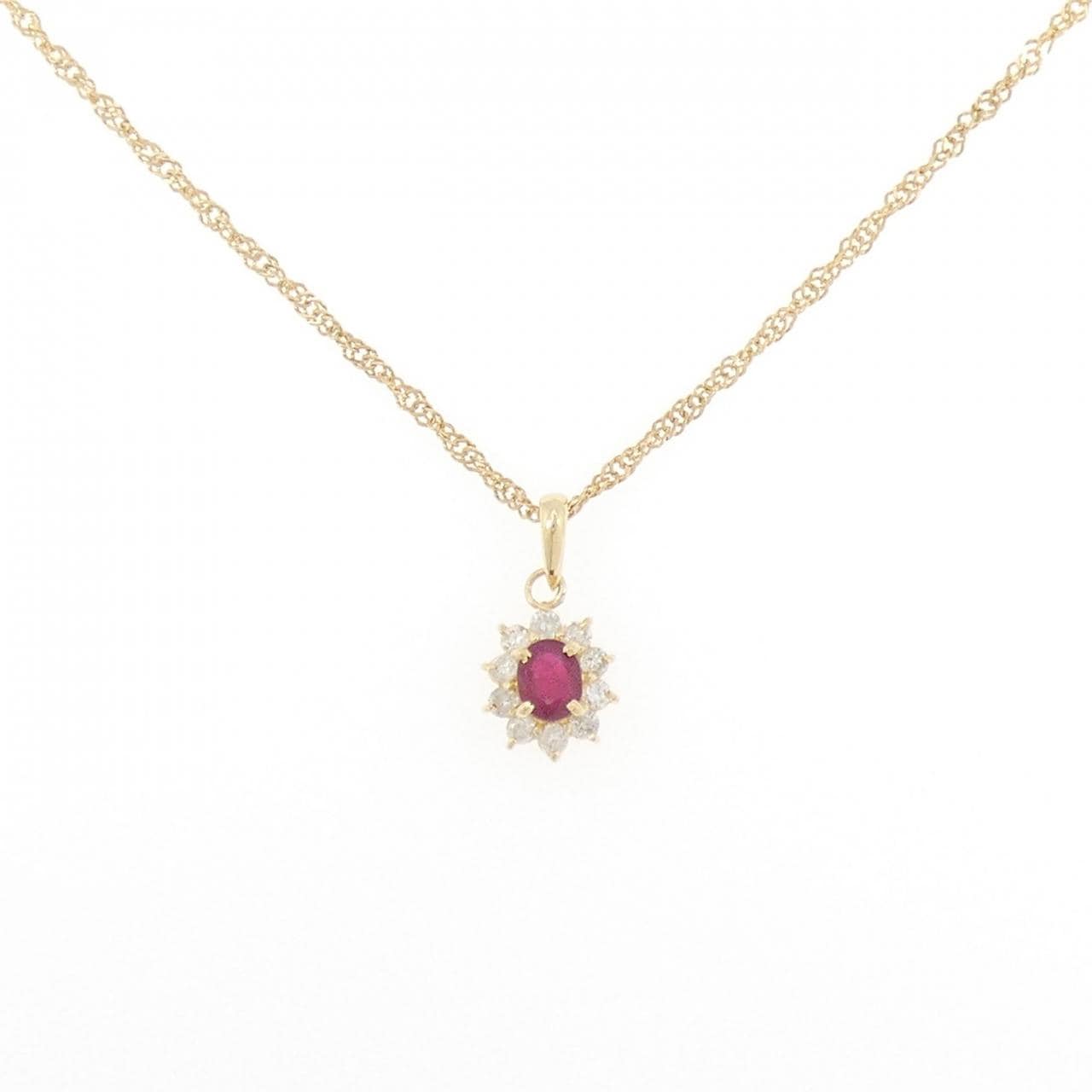 K18YG ルビー ネックレス 0.38CT