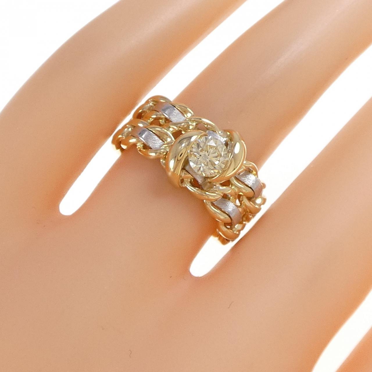 K18YG/PT900 ダイヤモンド リング 0.449CT