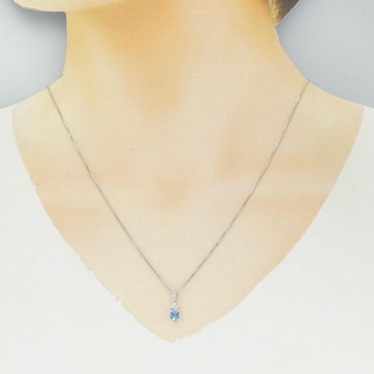 PT900/PT850海蓝宝项链 0.43克拉