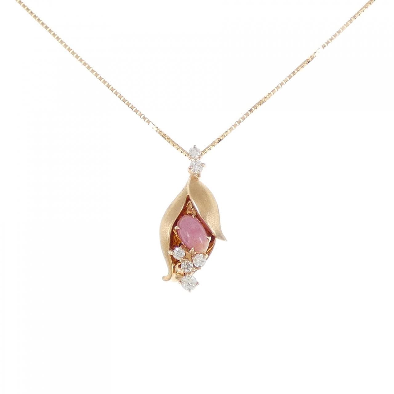K18PG Conch Pearl Necklace 0.79CT