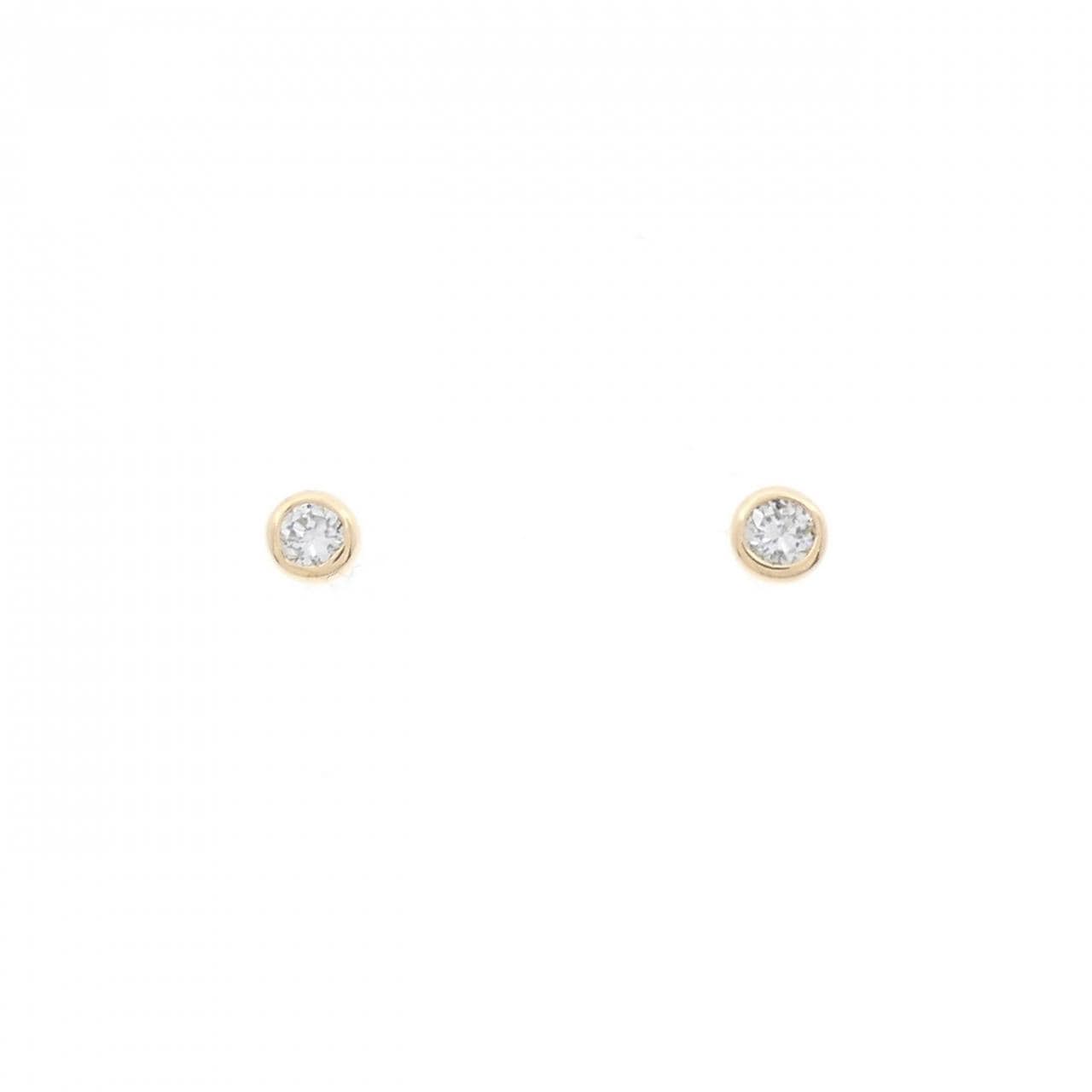 【リメイク】K18YG ソリティア ダイヤモンド ピアス 0.10CT