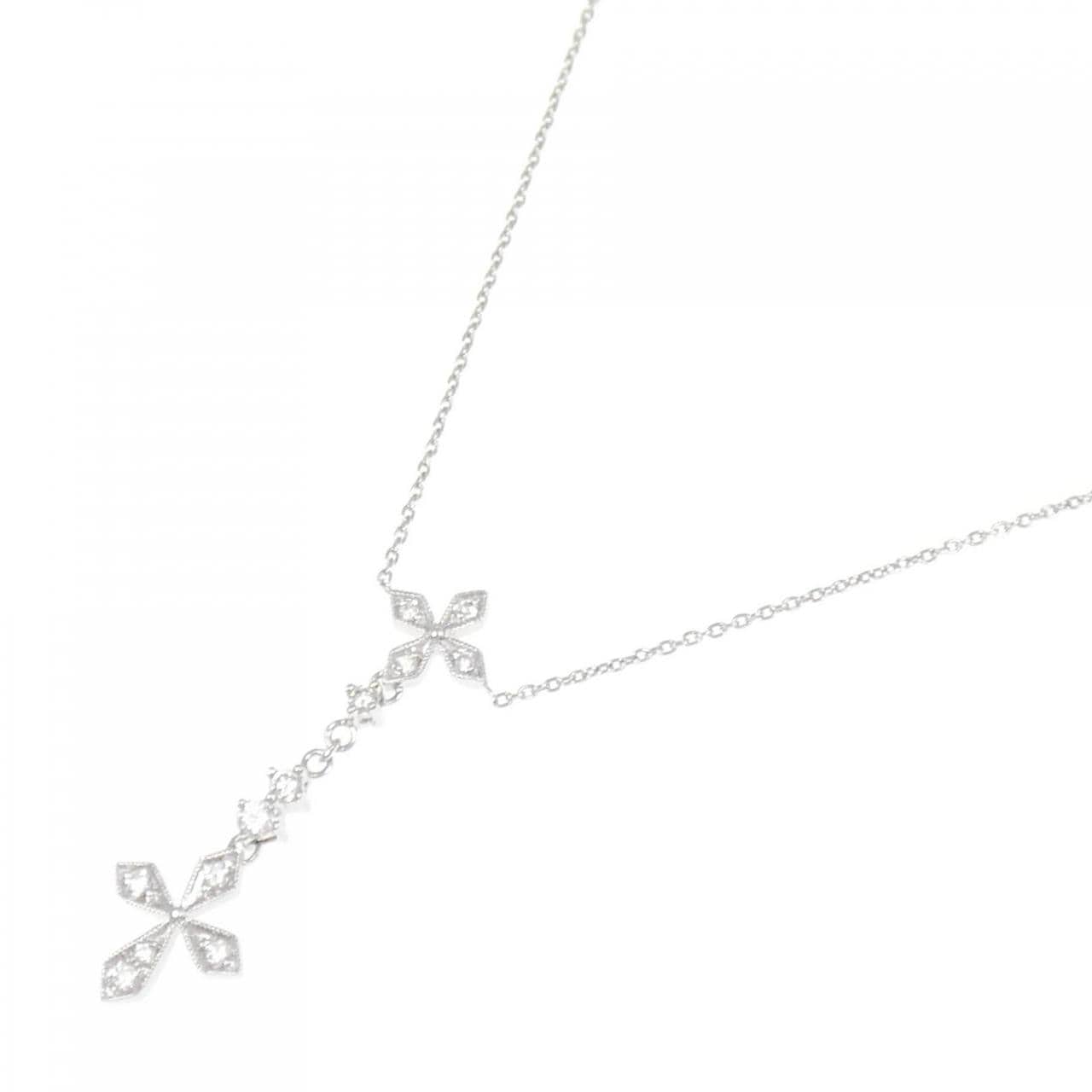 K18WG ダイヤモンド ネックレス 0.21CT