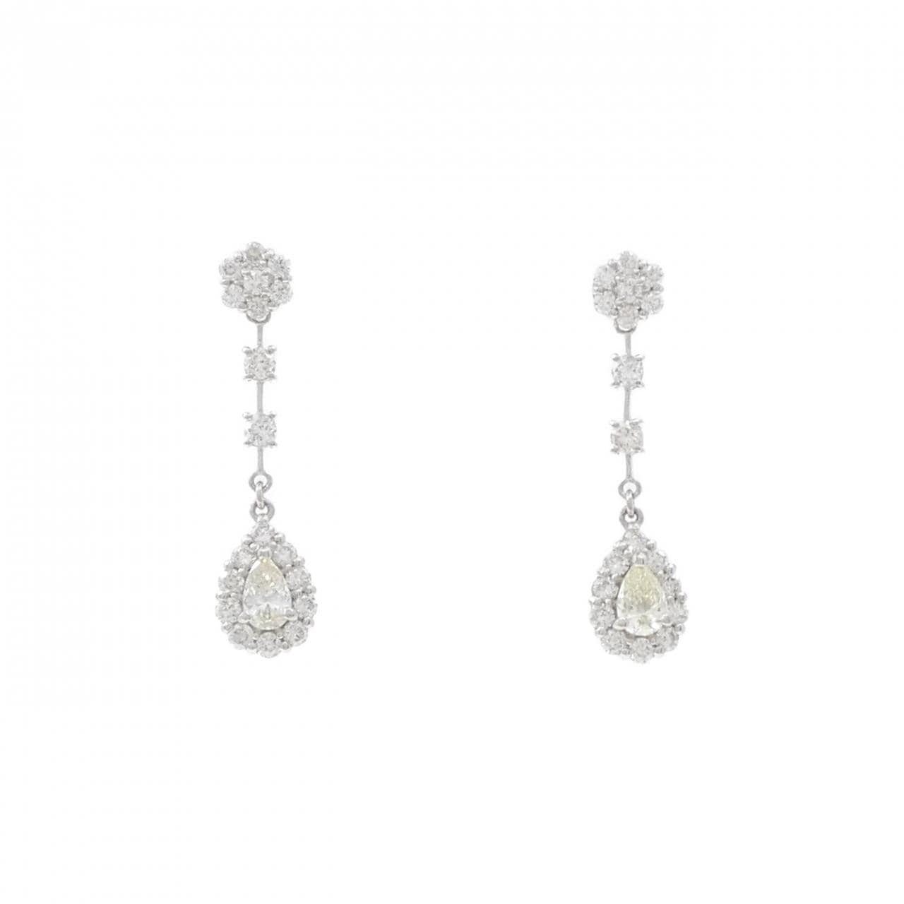 [新品] PT900 花形鑽石耳環 0.80CT