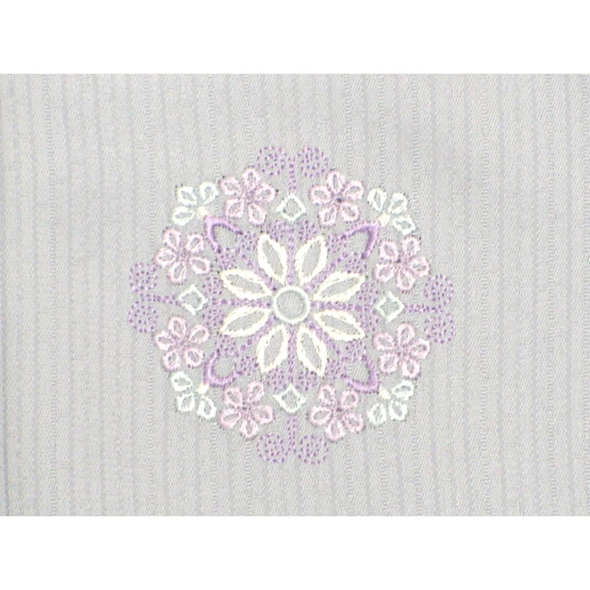 【未使用品】単衣　小紋　刺繍加工