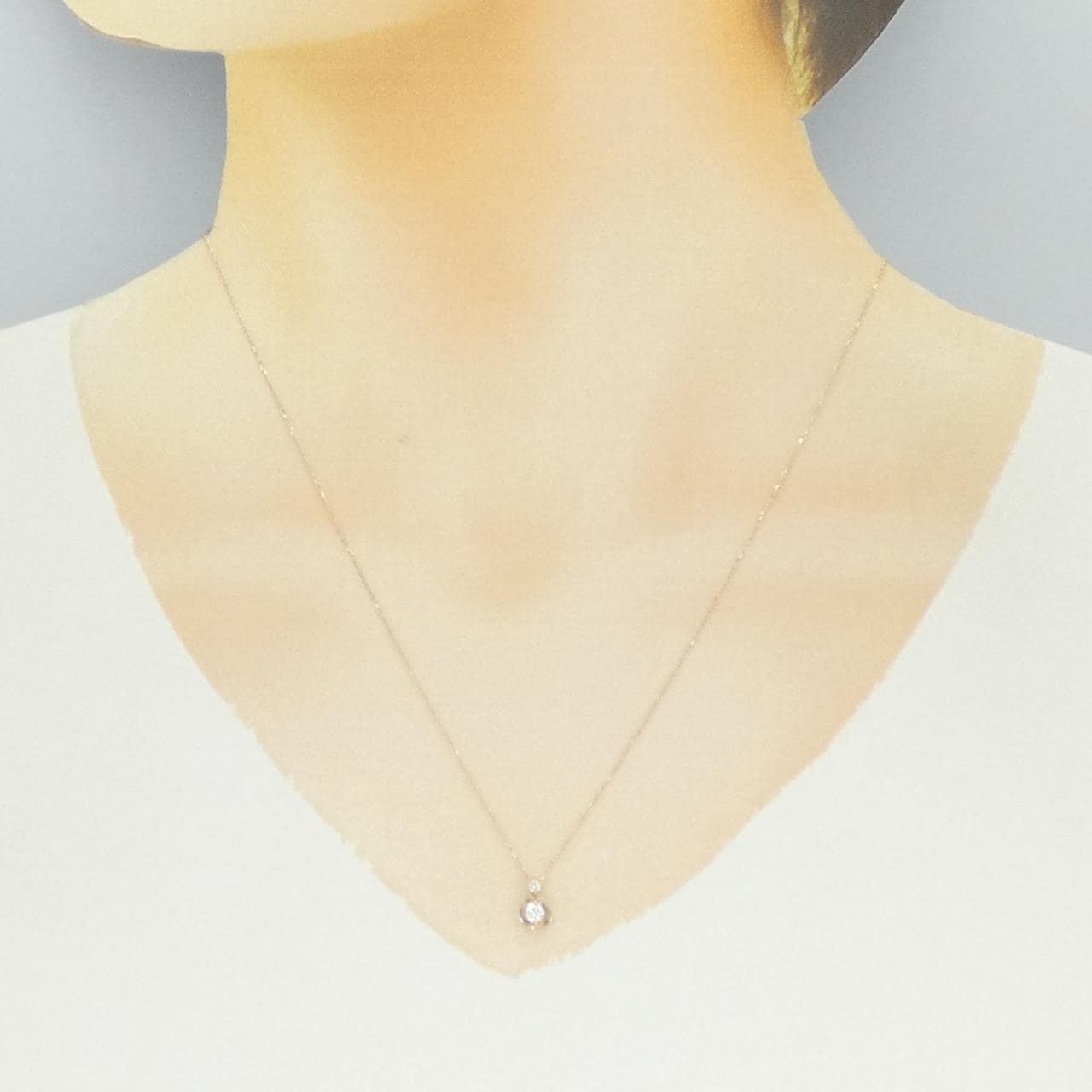 K18PG ダイヤモンド ネックレス 0.10CT