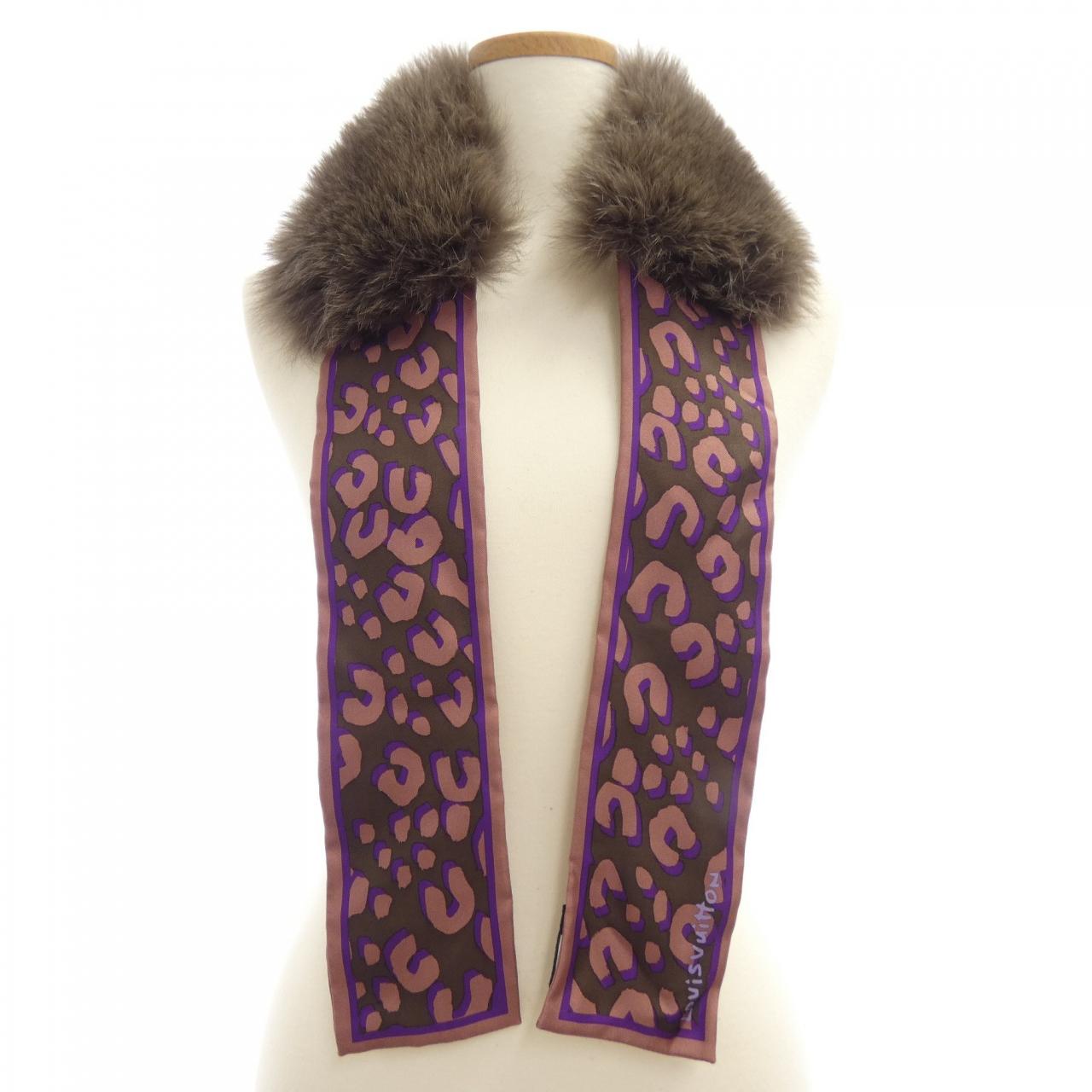 ルイヴィトン LOUIS VUITTON バンドー フリュール レオパード M74787 MUFFLER