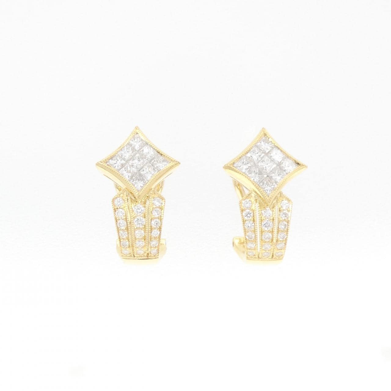 K18YG ダイヤモンド ピアス 1.36CT