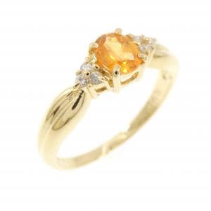 K18YG シトリン リング 0.39CT