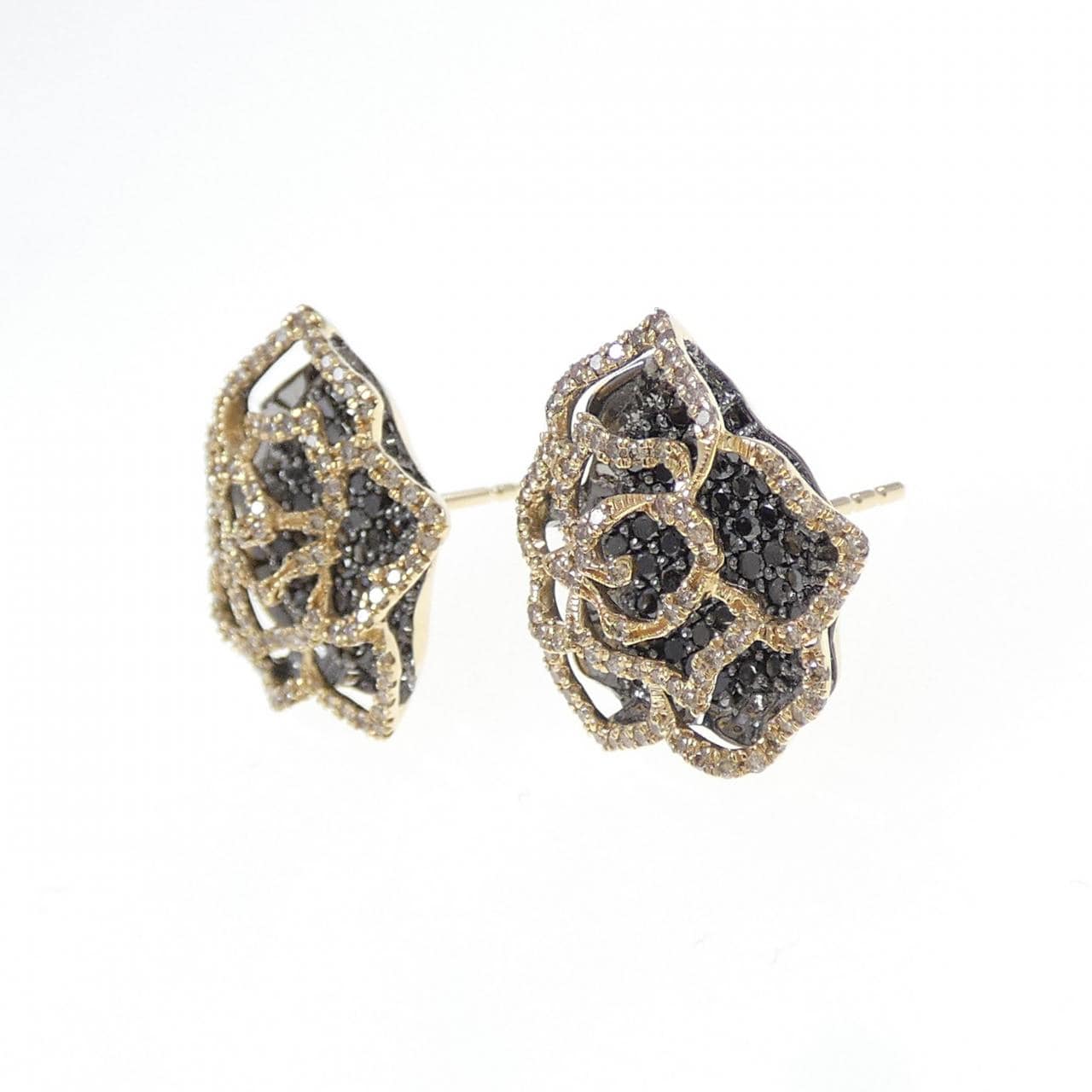 K18スリーカラー ローズ ダイヤモンド ピアス 2.00CT