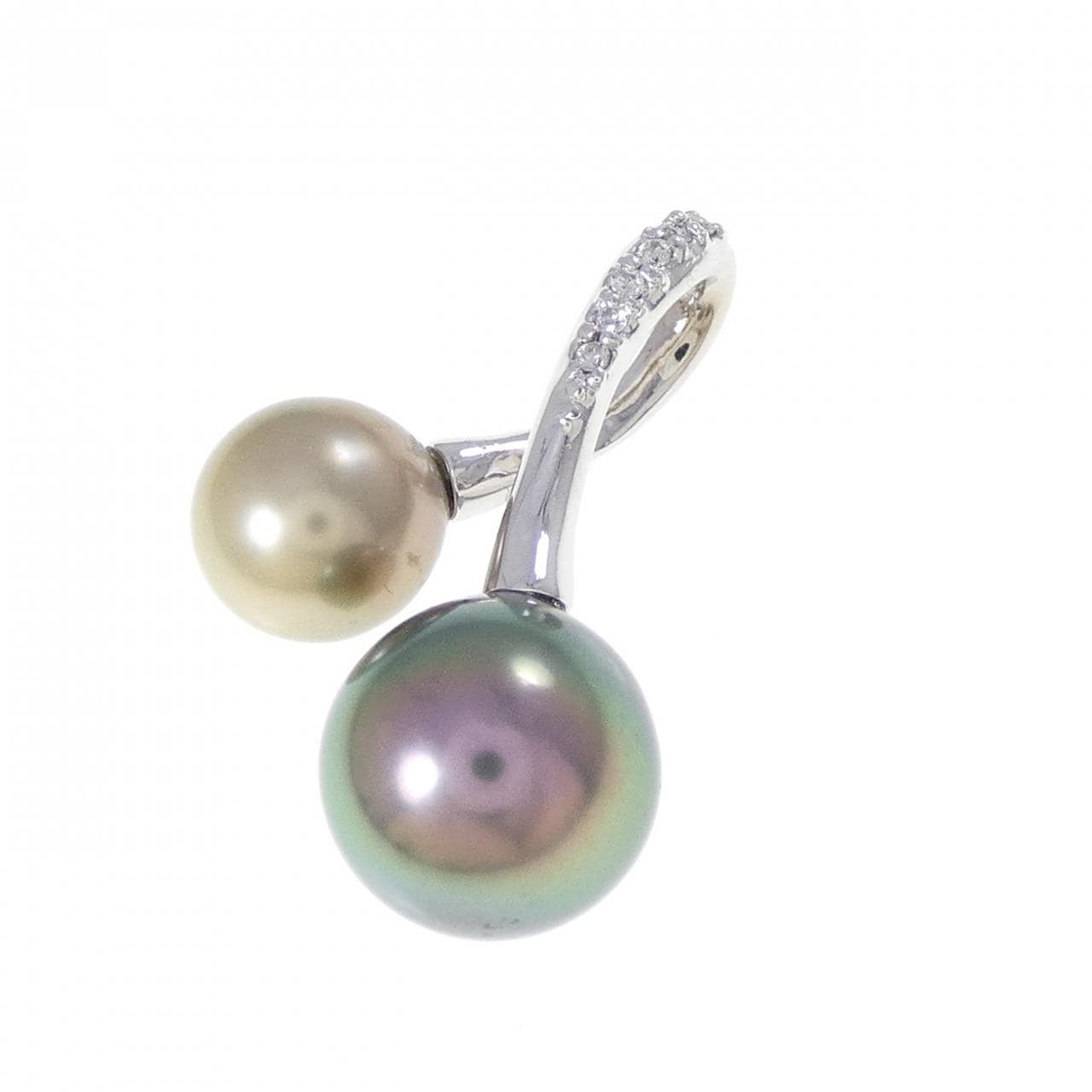 K14WG 黒蝶パール ペンダント