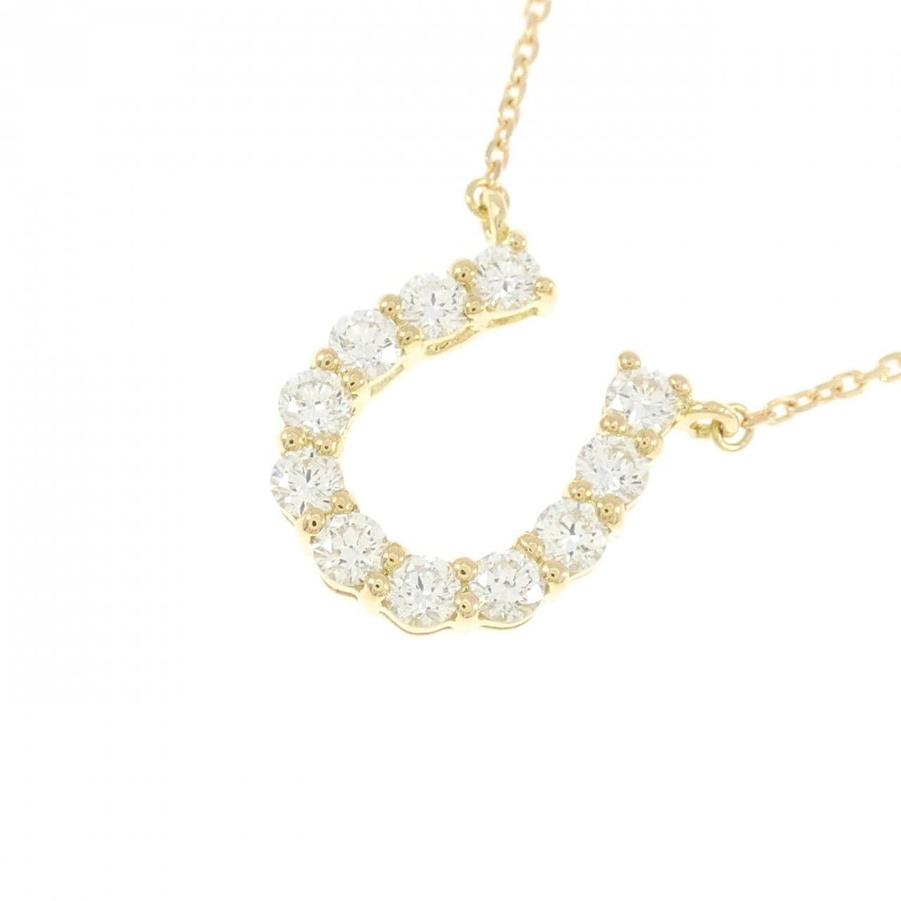 【新品】K18YG ホースシュー ダイヤモンド ネックレス 0.501CT