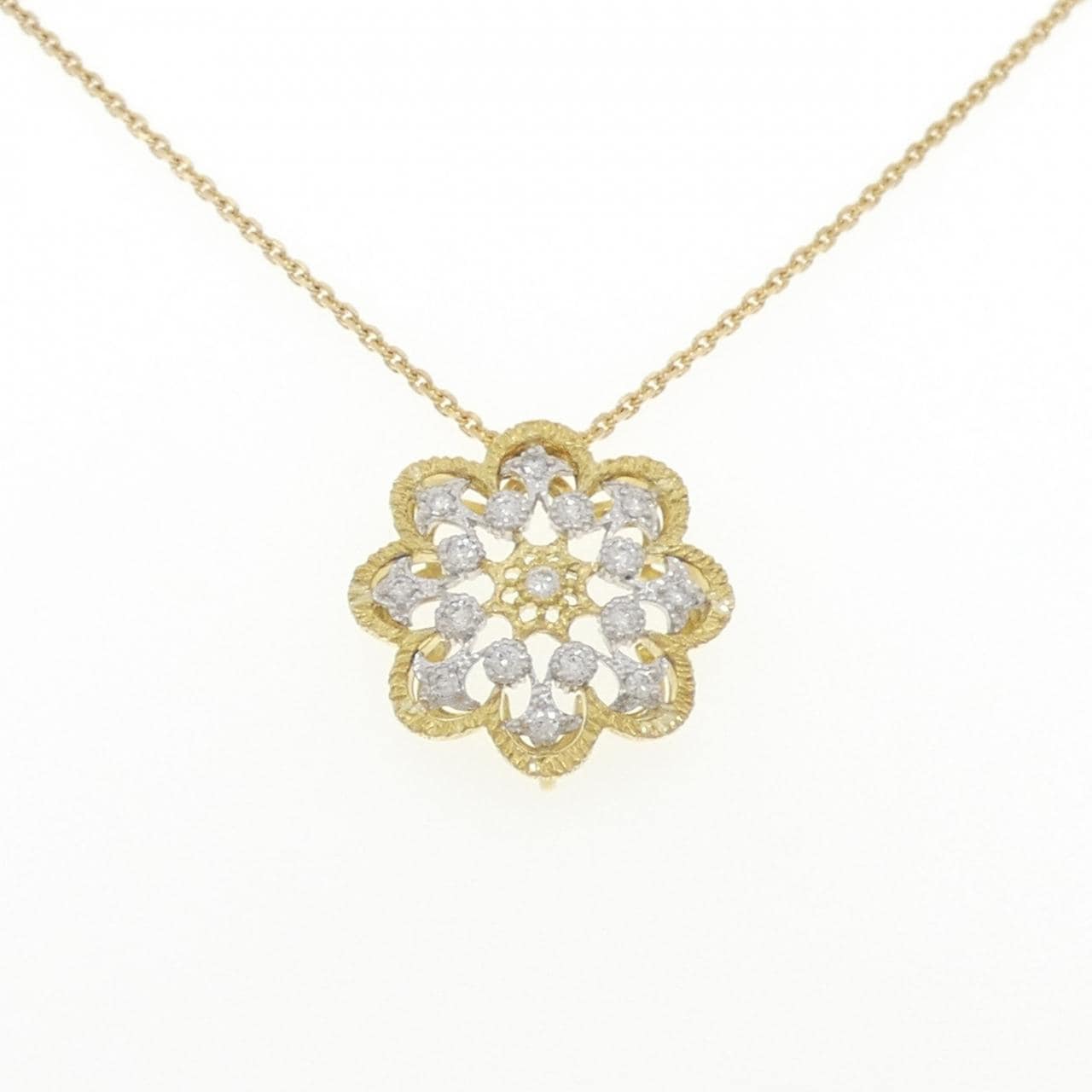K18YG/K18WG ダイヤモンド ネックレス 0.50CT