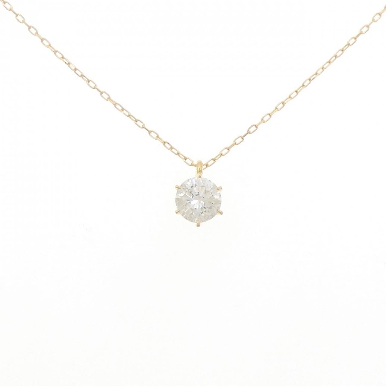 K18YG ソリティア ダイヤモンド ネックレス 1.108CT